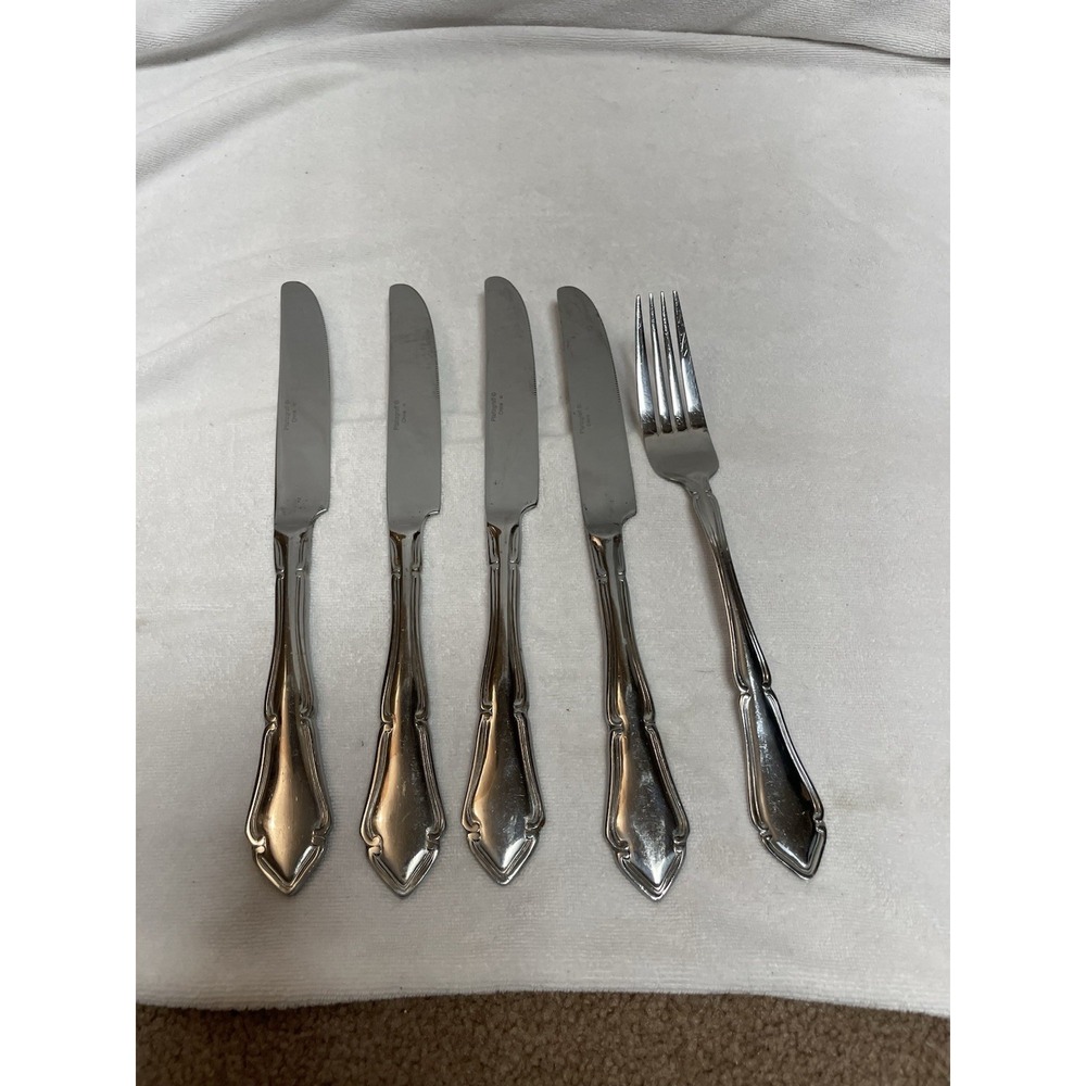 Pfaltzgraff Silverware 4 Dinner Knives Fork Stainless Flatware Replacements